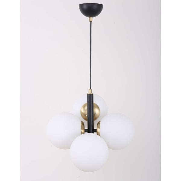 Biele/čierne závesné svietidlo so skleneným tienidlom ø 15 cm Forte – Squid Lighting-image-2