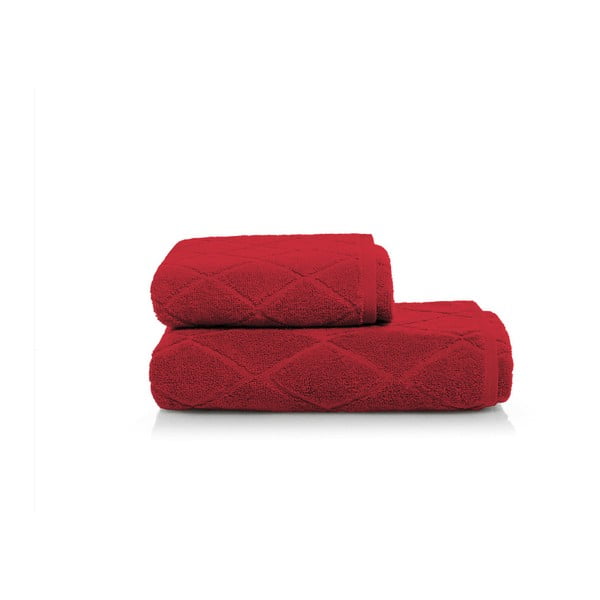 Set červenej osušky a uteráka z bavlny Maison Carezza Livorno