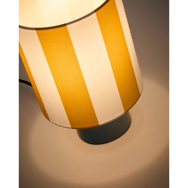 Žltá/modrá stolová lampa s textilným tienidlom (výška 25 cm) Ciral – Kave Home-image-2