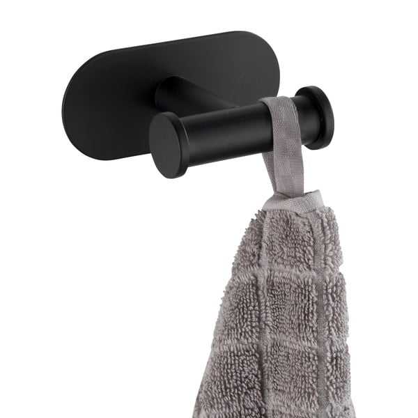 Čierny samodržiaci držiak na uteráky Wenko Orea-image-3