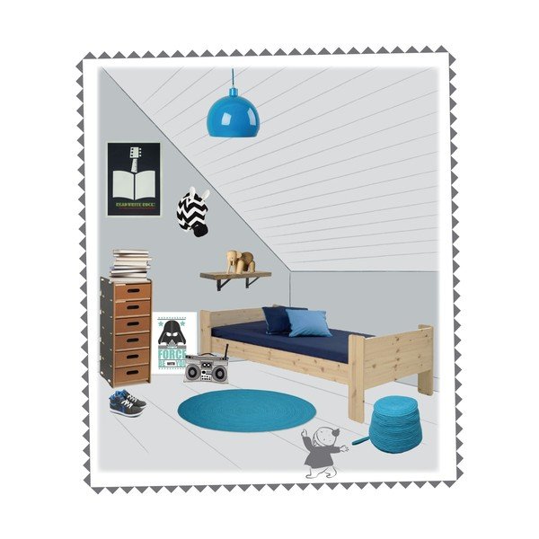 Detský modrý ručne vyrobený puf Nattiot Halo-image-1