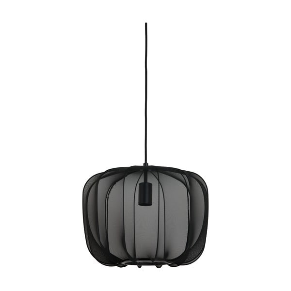 Čierne závesné svietidlo s textilným tienidlom ø 40 cm Plumeria – Light & Living