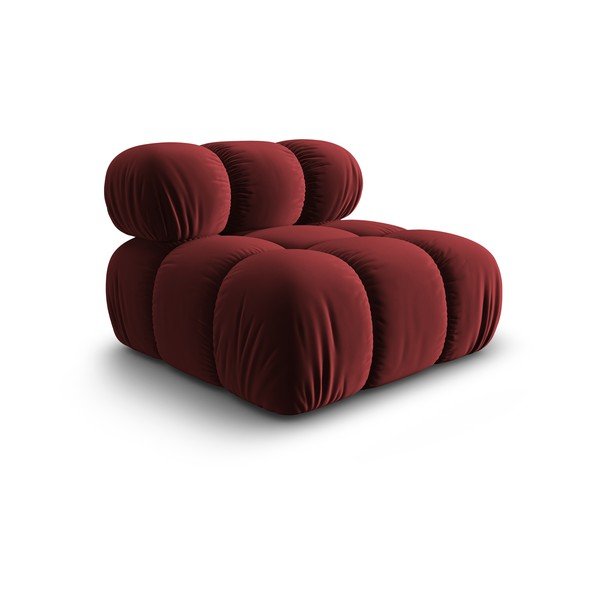 Červený zamatový modul pohovky (stredový diel) Bellis – Micadoni Home-image-3