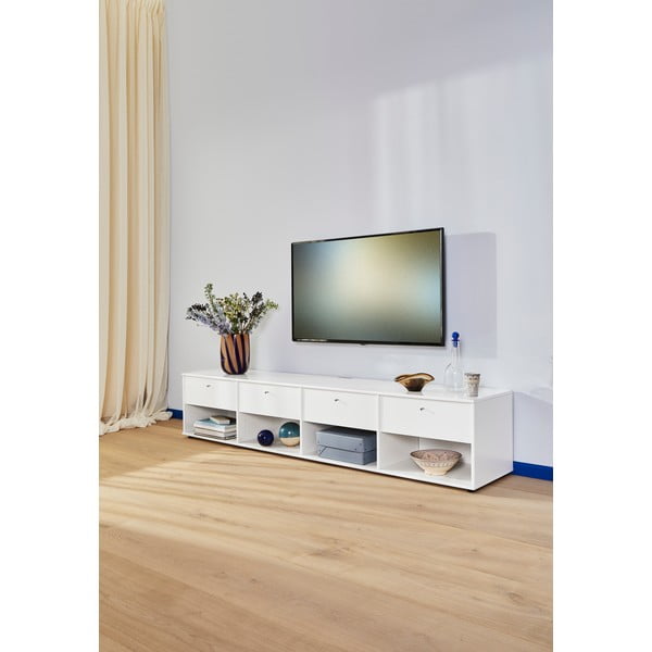 Biely TV stolík 214x45 cm Mistral – Hammel Furniture-image-1