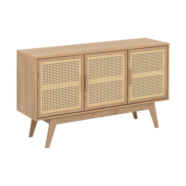 Nízka komoda v dekore duba v prírodnej farbe 128x75 cm Bridget – Støraa-image-2