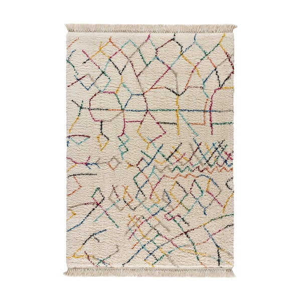 Krémovobiely koberec Universal Yveline Multi, 80 x 150 cm