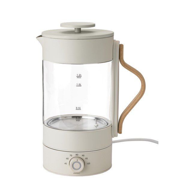 Béžová sklenená rýchlovarná kanvica 1,2 l Emma – Stelton