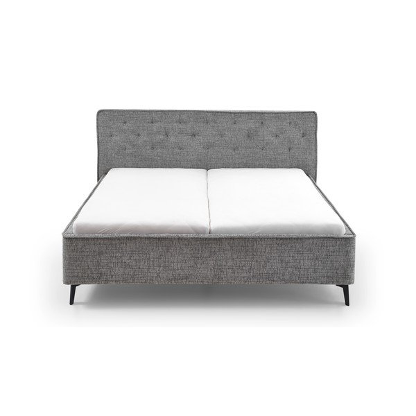 Sivá čalúnená dvojlôžková posteľ bez roštu 140x200 cm Alicante – Meise Möbel-image-2