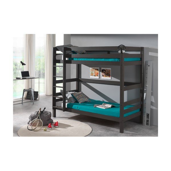 Sivá detská poschodová posteľ Vipack Pino, výška 180 cm-image-1