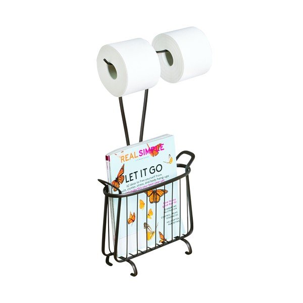 Kovový držiak na toaletný papier v bronzovej farbe iDesign Axis, výška 61 cm-image-3