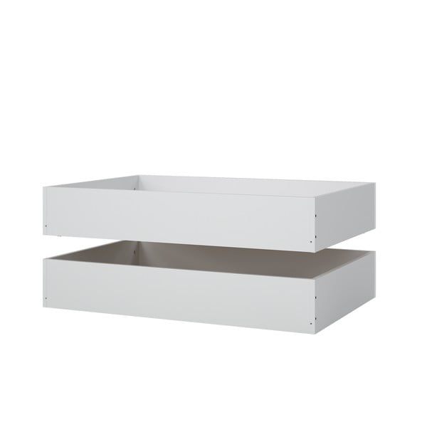 Biele zásuvky pod posteľ v súprave 2 ks 90x190/140x190 cm Naia – Tvilum-image-2