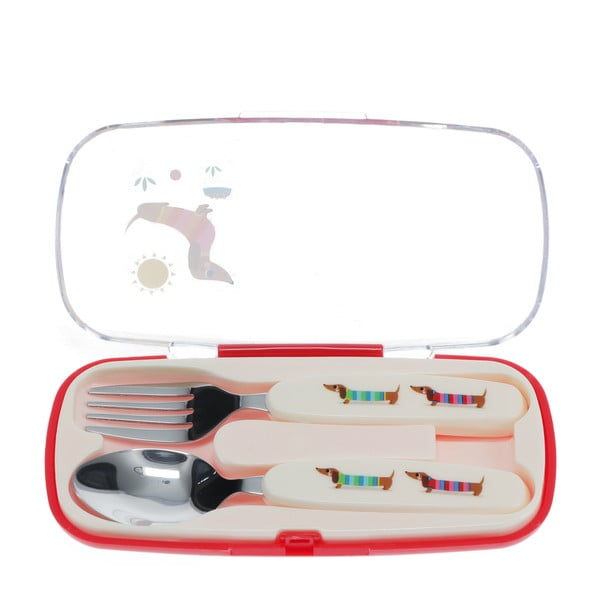 Antikoro detský príbor 2 ks Sausage Dog – Rex London-image-2