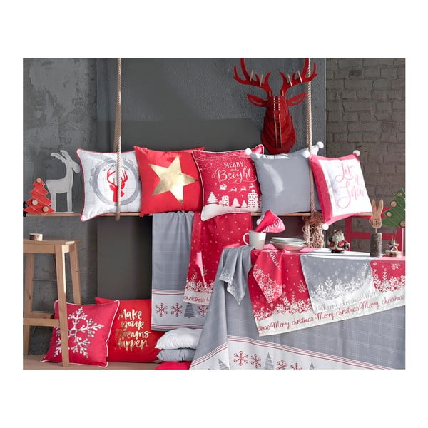 Sivá obliečka na vankúš s vianočným motívom Mike & Co. NEW YORK Honey Snowflake, 45 × 45 cm-image-1