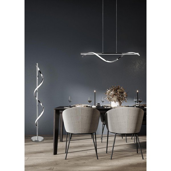 LED stmievateľná stojaca lampa v lesklo striebornej farbe (výška 120 cm) Isabel – Reality-image-1