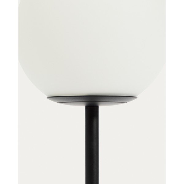 Biela/čierna stolová lampa so skleneným tienidlom (výška  35 cm) Brisia – Kave Home-image-2