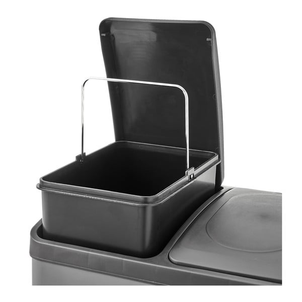 Pedálový odpadkový kôš na triedený odpad z nerezovej ocele 30 l Litros – Casa Selección-image-4