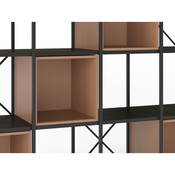 Knižnica v čierno-tehlovej farbe 140x179 cm Anya – Marckeric-image-4