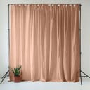 Ružový/hnedý ľanový záves 140x170 cm Cafe Creme – Linen Tales