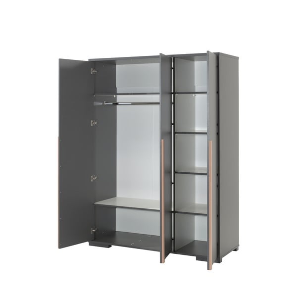 Tmavosivá detská šatníková skriňa 146x195 cm London – Vipack-image-2