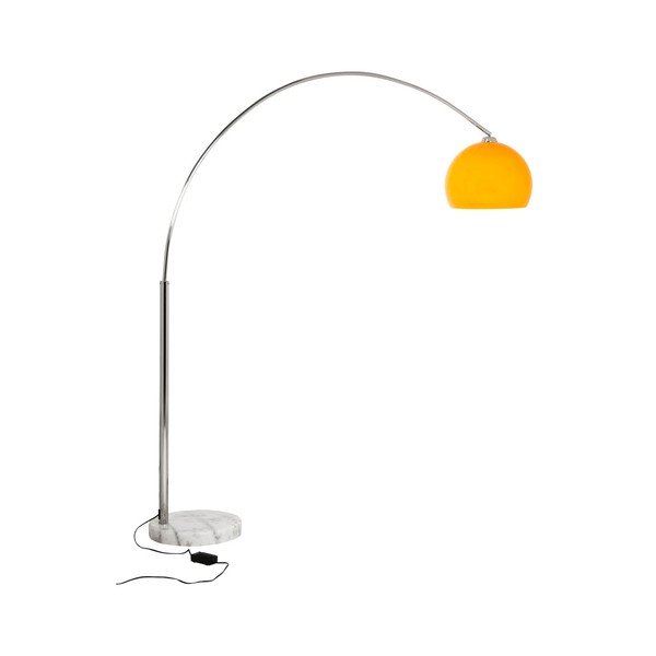 Stojacia lampa s oranžovým tienidlom a mramorovou základňou Kokoon Loft