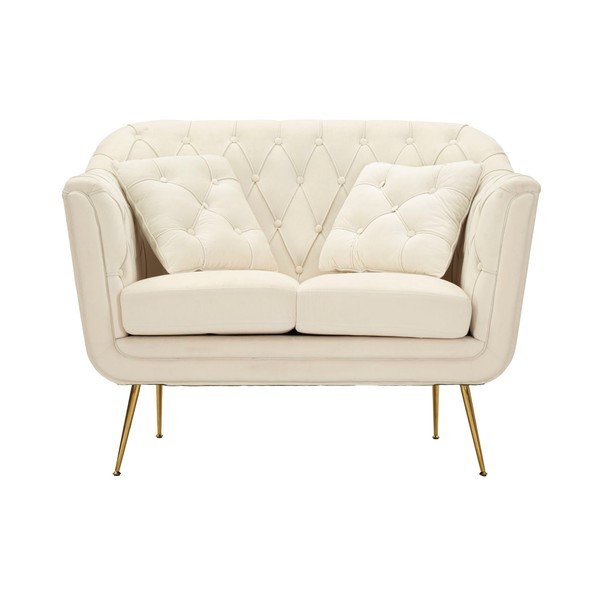 Krémová zamatová pohovka 130 cm Budapest – Mauro Ferretti