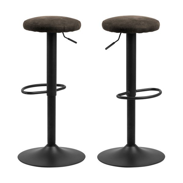 Sivá čalúnená barová stolička s nastaviteľnou výškou (výška sedadla 62 cm) Finch – Actona-image-4