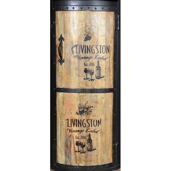 Čierna kovová vinotéka na 9 fliaš, 60x155 cm Luni – Interia Home & Living-image-1