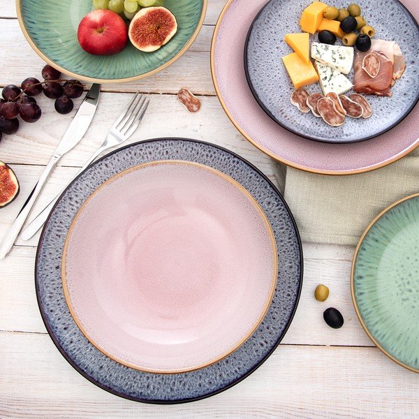 Ružový hlboký  keramický tanier ø 20,5 cm Glaze – Orion-image-3