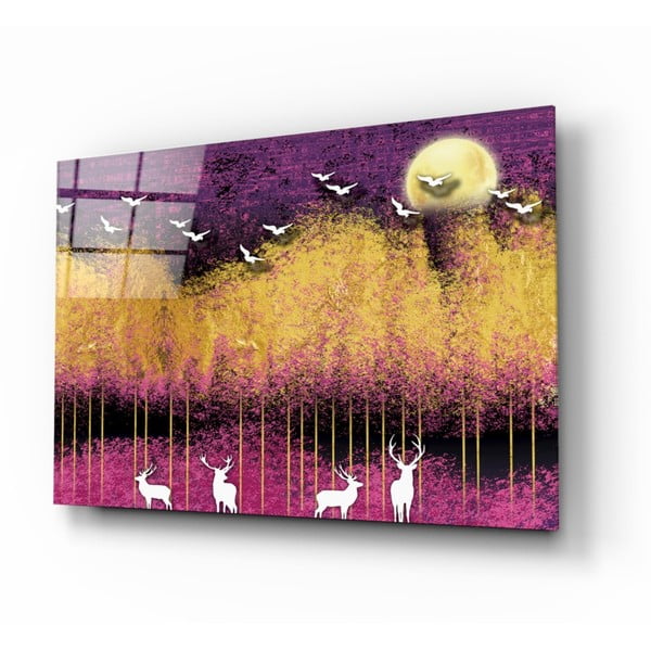 Sklenený obraz Insigne Birds and Deers, 72 x 46 cm