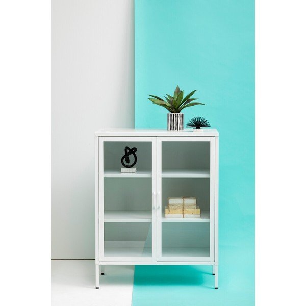 Biela oceľová vitrína 80x102x40 cm Acier – Premier Housewares-image-1