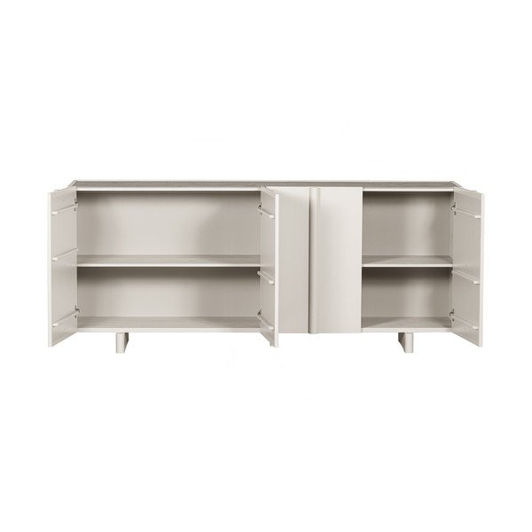 Krémovobiela nízka modulárna komoda z borovicového dreva 200x85 cm Basu – WOOOD-image-3