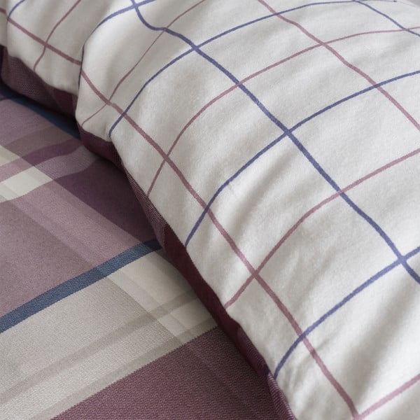 Fialové obliečky na jednolôžko 135x200 cm Check - Catherine Lansfield-image-3
