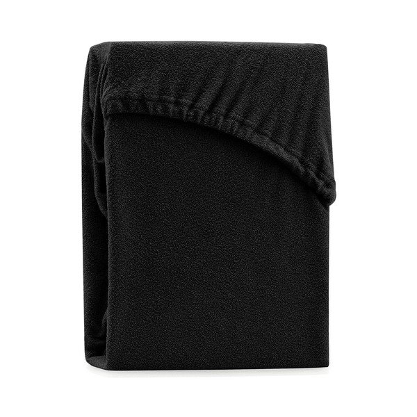Čierna napínacia froté plachta 240x220 cm Ruby – AmeliaHome