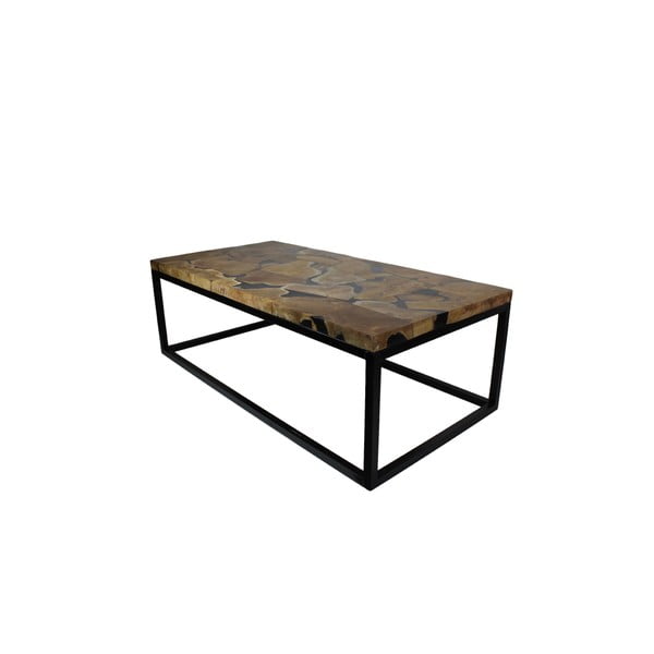 Konferenčný stolík z kovu a teakového dreva HSM collection, 120 × 60 cm