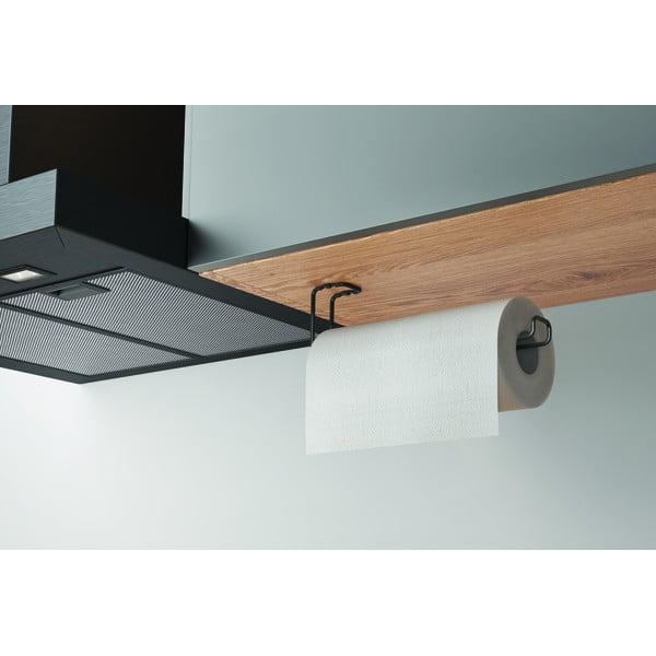Čierny nástenný držiak na kuchynské utierky Metaltex-image-1