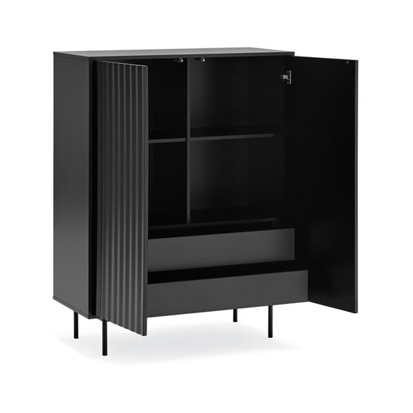 Čierna vysoká komoda 97x130 cm Sierra - Teulat-image-4