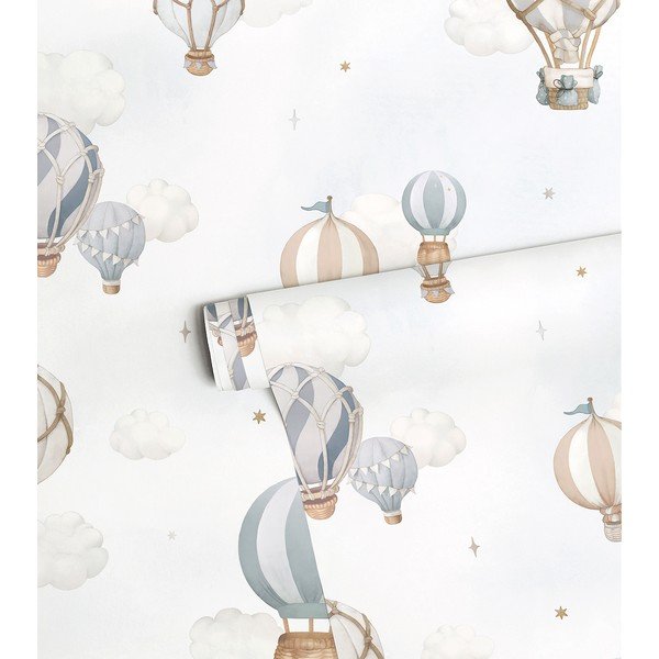 Detská tapeta z netkanej textílie 10 m x 50 cm Hot-Air Balloons – Lilipinso-image-3