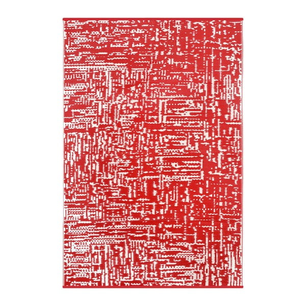 Červeno-biely obojstranný koberec vhodný aj do exteriéru Green Decore Take, 150 × 240 cm