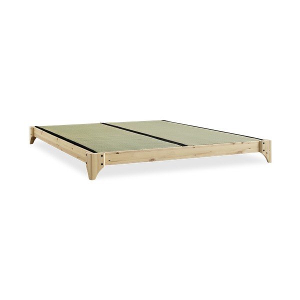 Dvojlôžková posteľ z borovicového dreva s matracom a tatami Karup Design Elan Comfort Mat Natural/Black, 140 × 200 cm-image-4