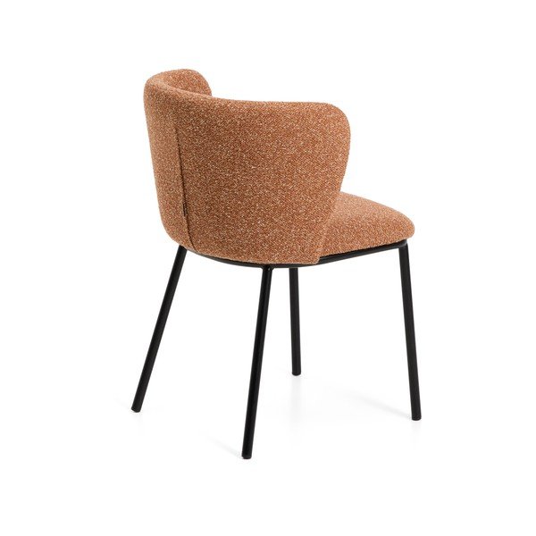 Čalúnené jedálenské kreslo v terakotovej farbe Ciselia – Kave Home-image-4
