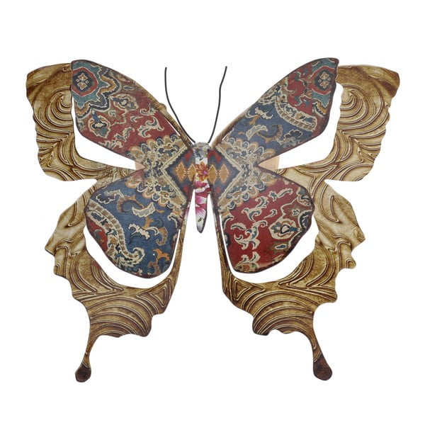 Kovový motýľ na stenu Copper, 29 cm