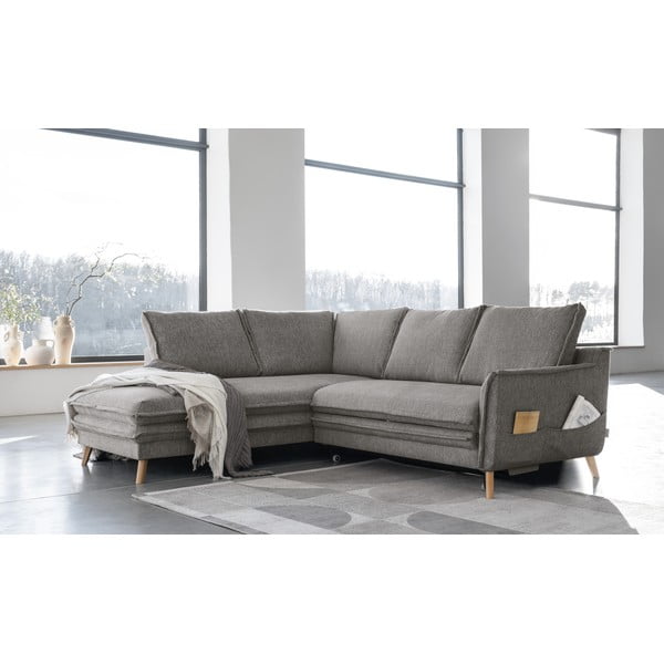 Sivá rozkladacia rohová pohovka (ľavý roh) Charming Charlie – Miuform-image-3