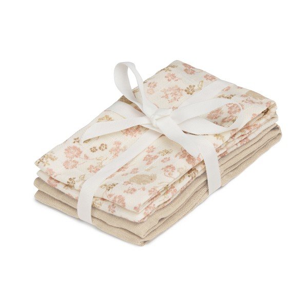 Béžové žinky v súprave 4 ks z Bio bavlny 30x30 cm Augusta – Cam Cam Copenhagen