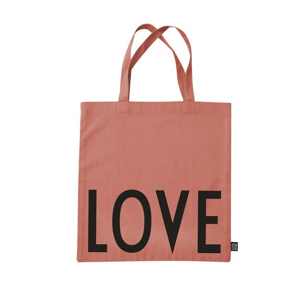 Tmavoružová plátená taška Design Letters Love