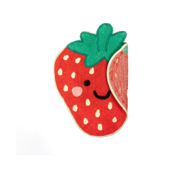 Červený bavlnený detský koberec 60x52 cm Strawberry – Sass & Belle-image-1