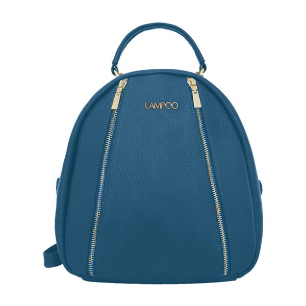 Modrý kožený batoh Lampoo Lucy