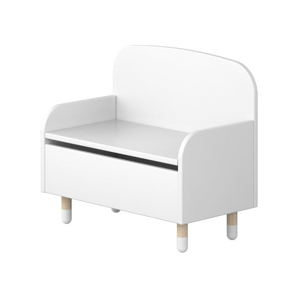 Biela úložná lavica s opierkou Flexa Dots