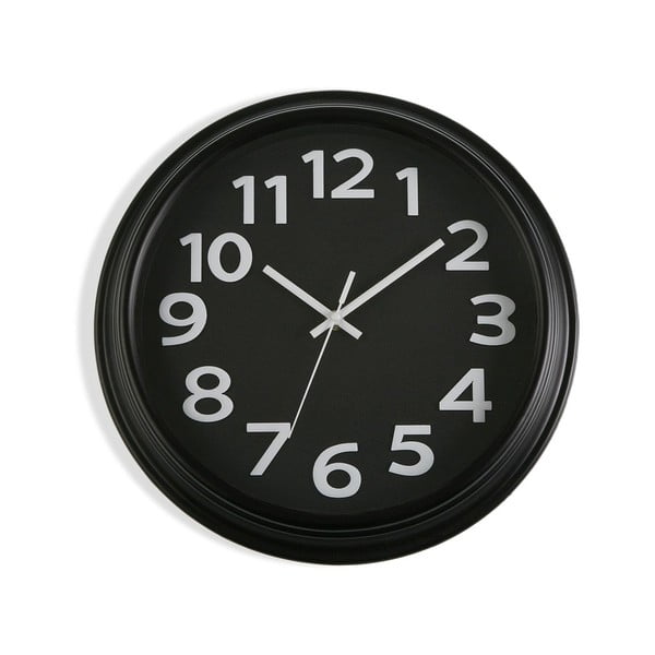 Čierne nástenné hodiny Versa In Time, ⌀ 32,7 cm