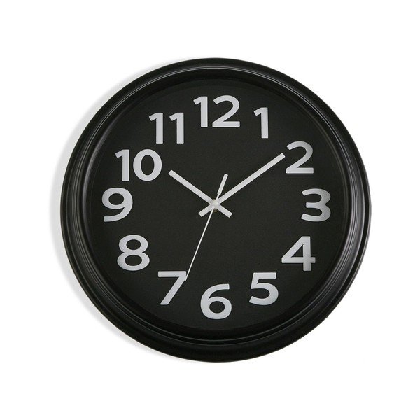 Čierne nástenné hodiny Versa In Time, ⌀ 32,7 cm