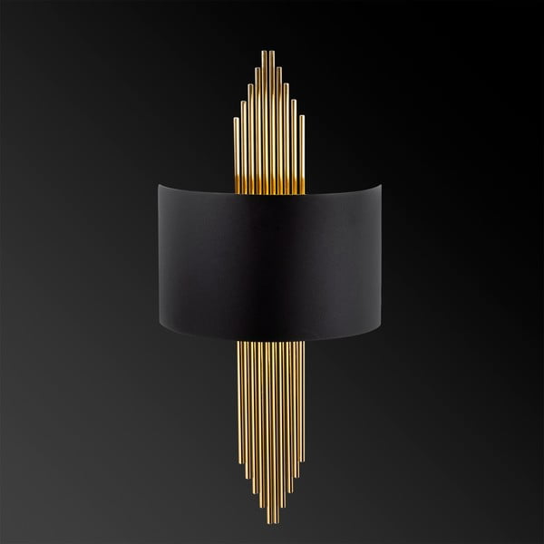 Čierne/v zlatej farbe nástenné svietidlo Rayi – Opviq lights-image-3